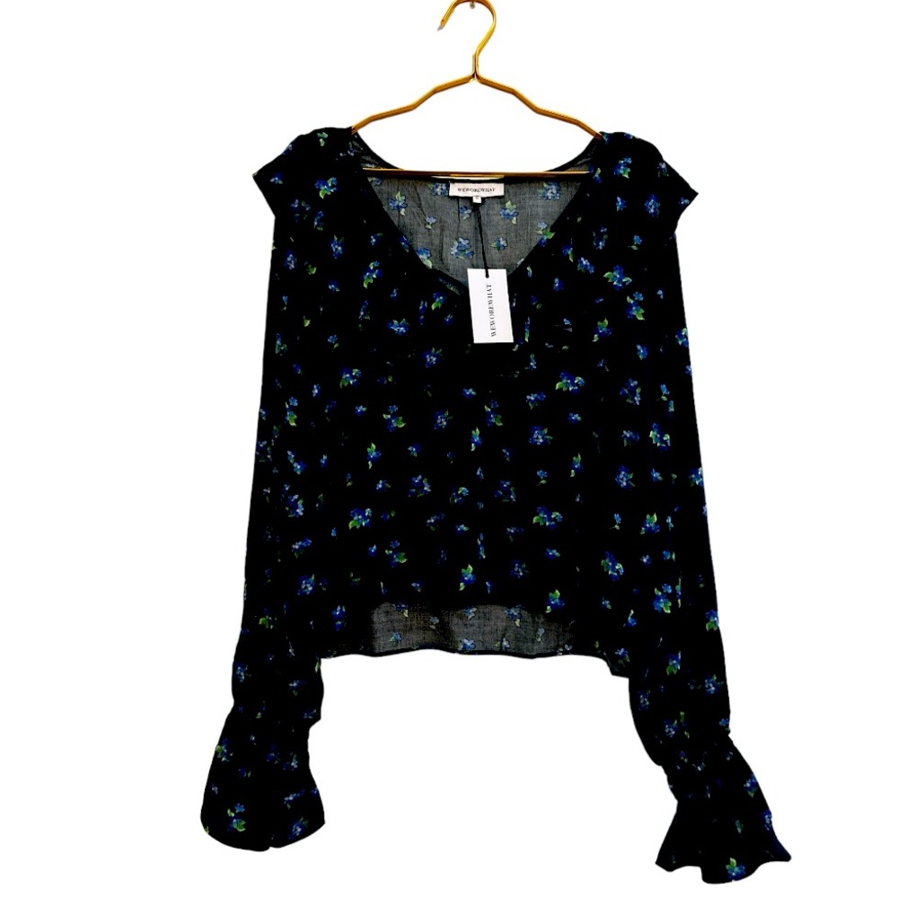 NWT We Wore What ReVolve NWT Watercolor Daisy Ruffle Top Blouse Women’s XL